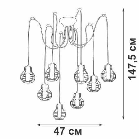 Люстра 8xE27 макс. 40Вт Vitaluce V4884-7/8S