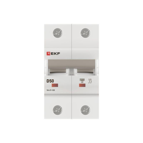 Выключатель автоматический 2п D 50А 15кА ВА 47-125 PROxima EKF mcb47125-2-50D