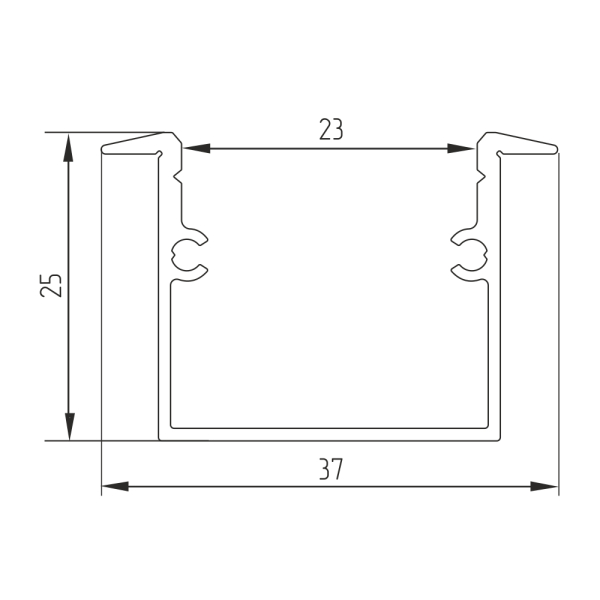 Профиль для светодиодной ленты Geniled врезной  37x25x2000 М28