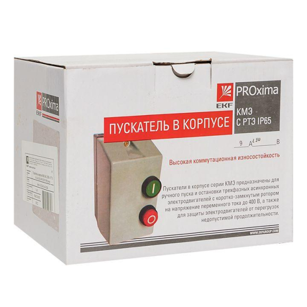 Пускатель КМЭ 9А 230В с РТЭ Ir-0.4-0.63А IP65 в корп. PROxima EKF ctrp-r-9-230v-0.4-0.63A