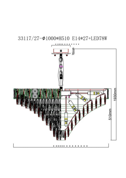 Подвесная люстра Fluorite FL1058-27P