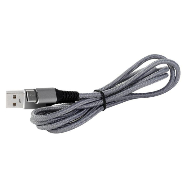 Кабель USB-Type C ELX-CDC11-C09 5А 80Вт 1.5м сер. нейлон зарядка+ПД коробка Ergolux 15312