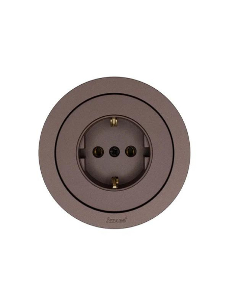 Розетка 1-м OSEN IP20 16А с заземл. ПБТ механизм шоколад LEZARD 743-7388-122B
