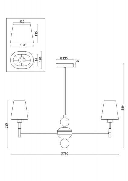 Люстра на штанге Freya FR2028PL-07N