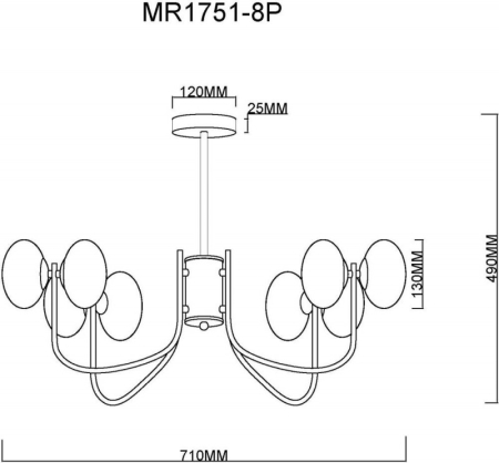 Люстра на штанге MyFar MR1751-8P