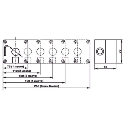 Корпус пластиковый КП 4 кнопки 22 мм