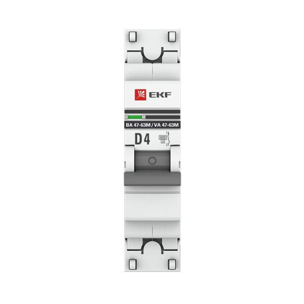 Выключатель автоматический модульный 1п D 4А 6кА ВА 47-63M с одним магнит. расцеп. EKF mcb4763m-6-1-4D-pro