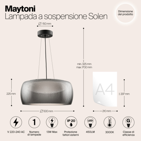 Подвесная люстра Maytoni MOD073PL-L16B3K