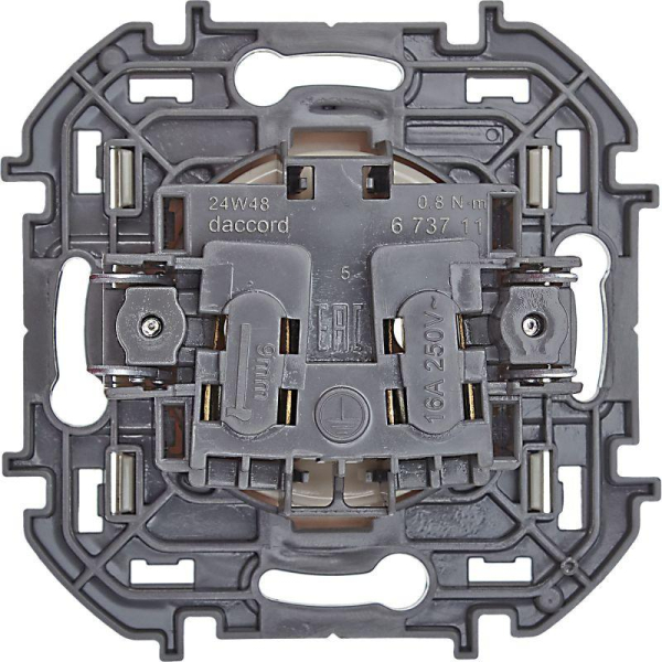 Розетка 1-м СП Inspiria 16А IP20 250В 2P механизм сл. кость IEK 673711