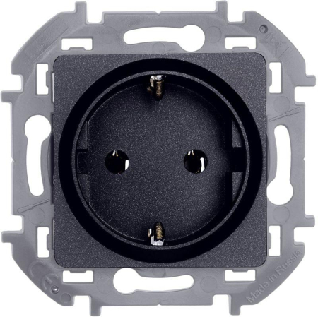 Розетка 1-м СП Inspiria 16А IP20 250В 2P+E немецк. стандарт механизм антрацит IEK 673723