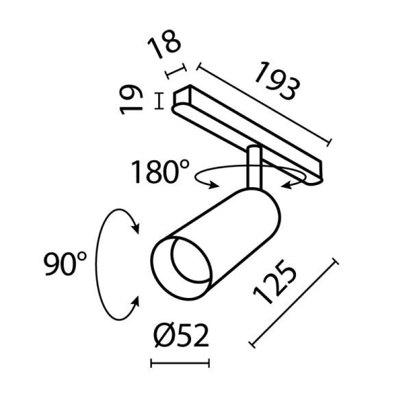 Светильник на шине Maytoni Technical TR032-4-12W3K-S-DS-W