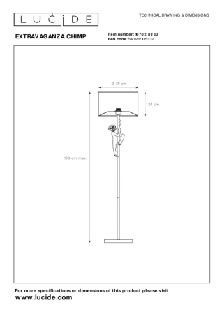 Детский торшер LUCIDE 10702/81/30