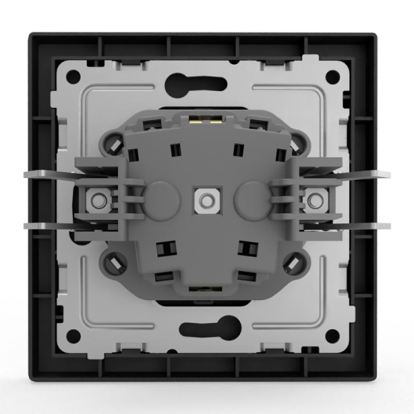 Розетка 1-м СП Pixel 16А IP20 с заземл. защ. шторки в сборе карбон TOKOV ELECTRIC TKE-PX-R1FZSF-C14