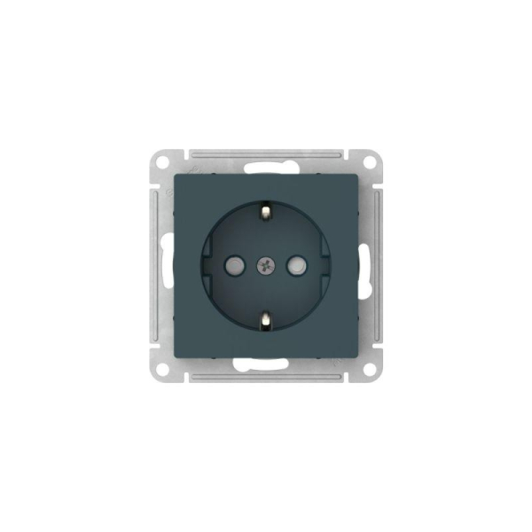 Розетка AtlasDesign 16А с заземл. защ. шторки быстрозажим. клем. механизм изумруд SE ATN000845S