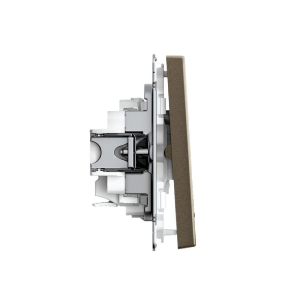 Выключатель 2-кл. ArtGallery (сх. 5а) 10AX с подсветкой быстрозажим. клем. механизм мокко SE GAL000653S