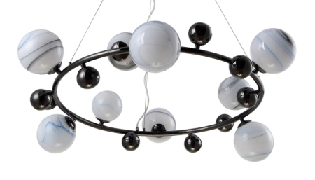 Подвесная люстра Crystal Lux SALVADORE SP9H BLACK CHROMIUM