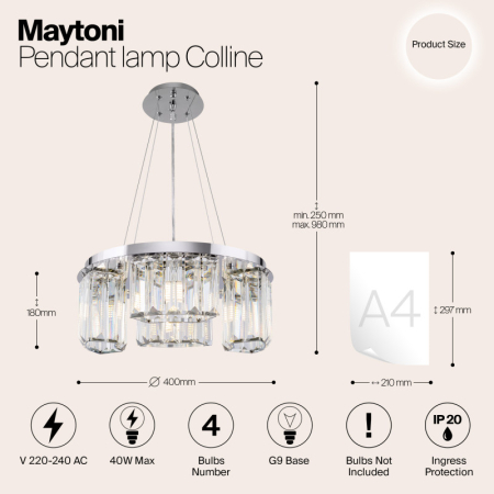 Подвесная люстра Maytoni MOD083PL-04CH