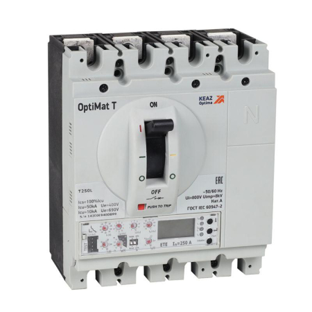 Выключатель автоматический 4п 250А OptiMat T250M ETE КЭАЗ 356146