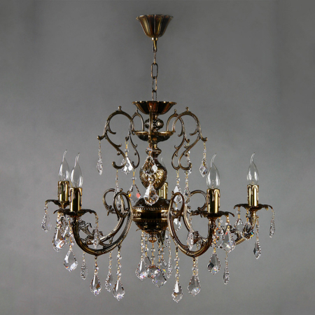 Подвесная люстра AMBIENTE by BRIZZI 8888/5 PB Leaf Crystal