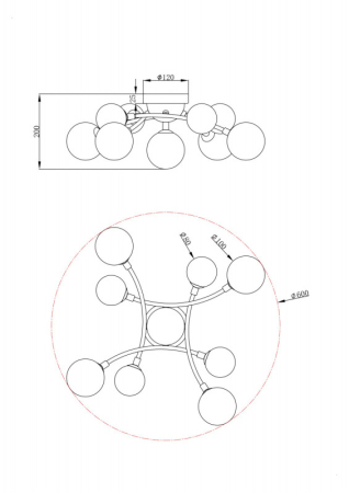 Накладная люстра Freya FR5116CL-09BS