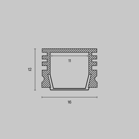 Профиль накладной 16х12 алюм. Maytoni ALM005S-2M