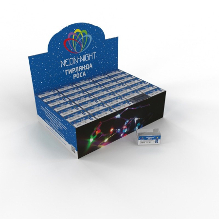 Гирлянда светодиодная Роса 2м, 20LED, ЗЕЛЕНЫЙ, IP20, 2хCR2032 в комплекте NEON-NIGHT
