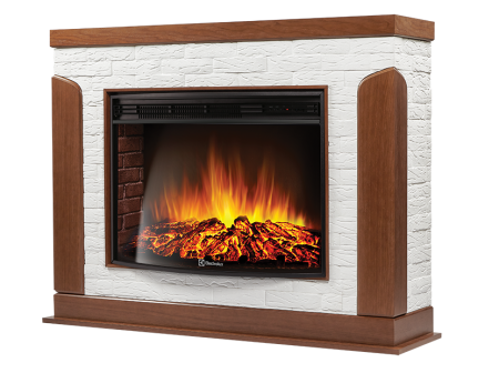 Портал Firelight Prestigio 30 камень белый, шпон дуб