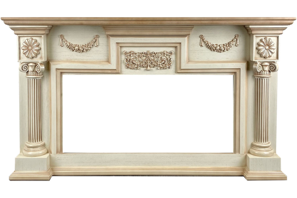 Royal Flame Каминокомплект London - Слоновая кость с патиной (Ширина 1490 мм)  с очагом Vision 42 LOG LED