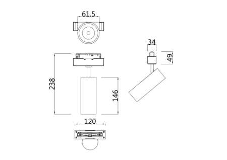 Светильник на шине Maytoni Technical TR019-2-15W4K-B