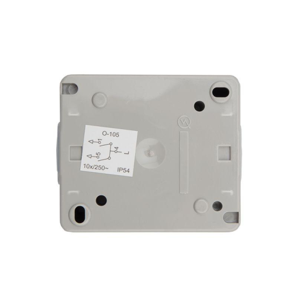 Выключатель двухклавишный INDUSTRIAL IP54 о/у, серый KRANZ