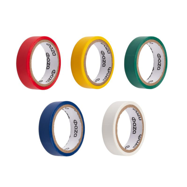 Изолента ПВХ 15ммх5м 5 цветов (уп.5шт) ФАZА 5017214