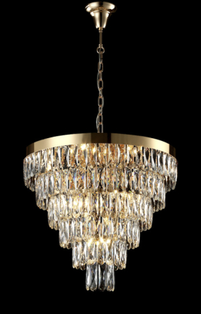 Каскадная люстра Crystal Lux ABIGAIL SP-PL15 D620 GOLD/TRANSPARENT