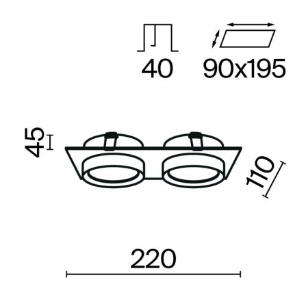 Встраиваемый светильник Maytoni Technical DL086-02-GX53-SQ-B