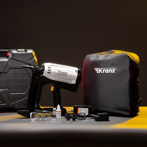 Пистолет гвоздезабивной газовый монтажный GN100, 100Дж, длина гвоздей 15-40мм, диаметр 2,7-3мм KRANZ