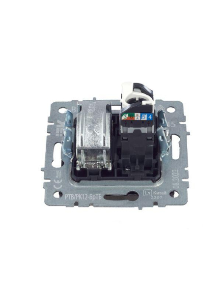 Розетка компьютерная + телевизионная 2-м Brite РТВ/РК12-БрТБ RJ45 кат.5E + TV механизм бронза IEK BR-AK20-1-K45