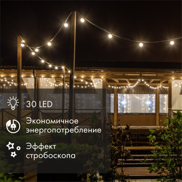 Лампа-строб светодиодная накладная 30 LED, 3,5Вт, БЕЛЫЙ, 230В NEON-NIGHT