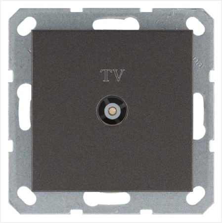 Розетка телевизионная оконечная TV Ф9.5мм механизм мокко Jasmart G6001Z