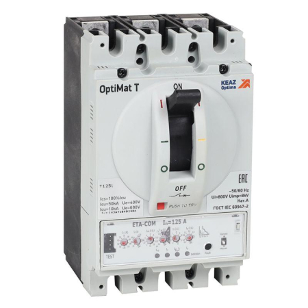 Выключатель автоматический 3п 125А OptiMat T125M ETA КЭАЗ 356094