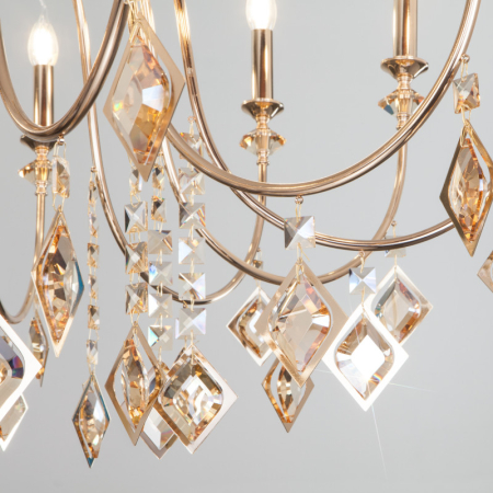 Подвесная люстра Eurosvet 10120/12 золото/тонированный хрусталь Strotskis Sm