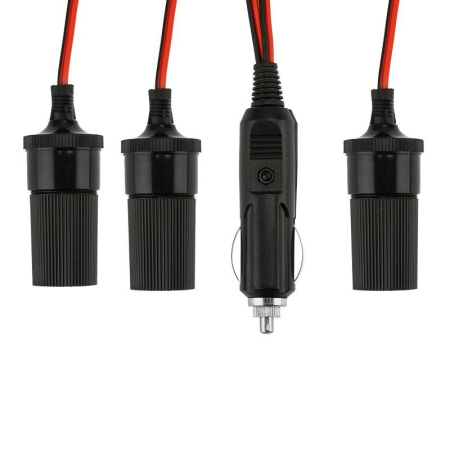 Разветвитель автоприкуривателя, 3 гнезда, шнур REXANT