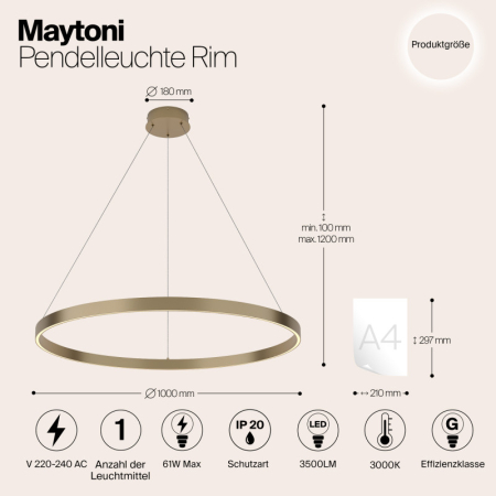 Подвесной светильник Maytoni MOD058PL-L54BS3K