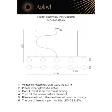 Подвесной светильник APLOYT APL.634.03.05