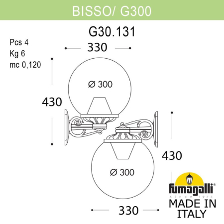 Светильник настенный Fumagalli G30.131.000.WYF1RDN