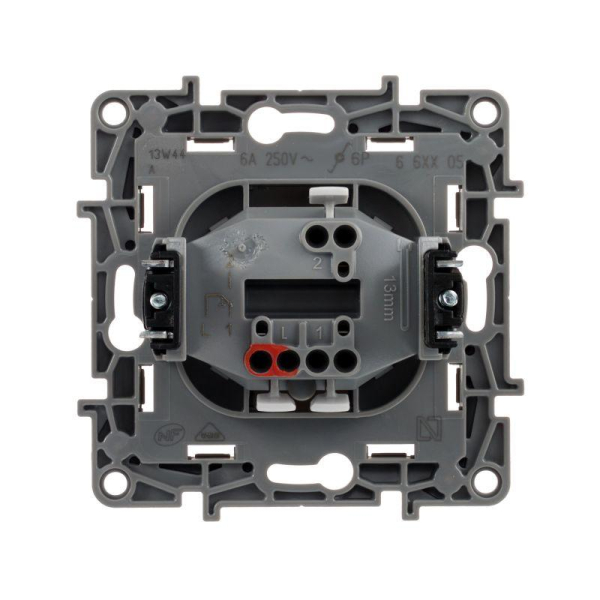 Механизм кнопки 1-кл. СП Etika Plus 6А с НО/НЗ контактом безвинт. зажимы бел. IEK 672214