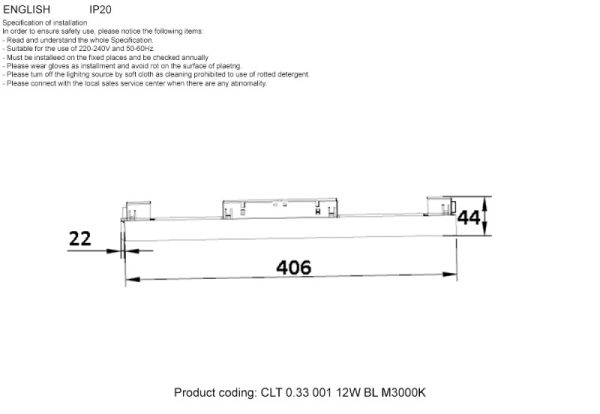 Светильник на шине Crystal Lux CLT 0.33 001 12W BL M3000K