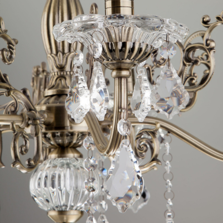 Подвесная люстра Eurosvet 3281/5 античная бронза/прозрачный хрусталь Strotsk