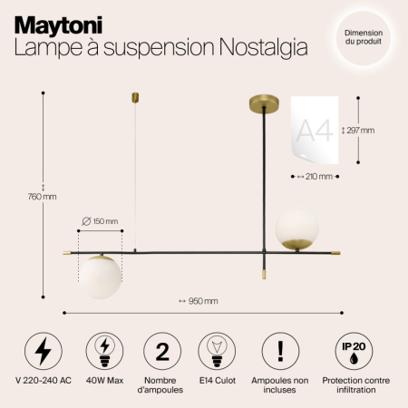 Подвесной светильник Maytoni MOD048PL-02G