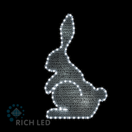 2Д Елочная игрушка Заяц мини, 550х350 мм, Деколэйс, 24В Белый