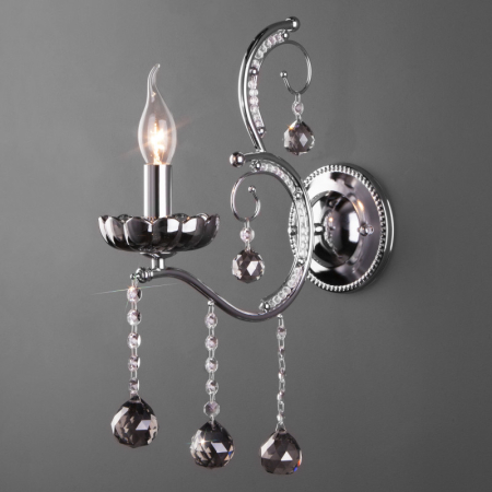 Бра Eurosvet 10107/1 хром/дымчатый хрусталь Strotskis