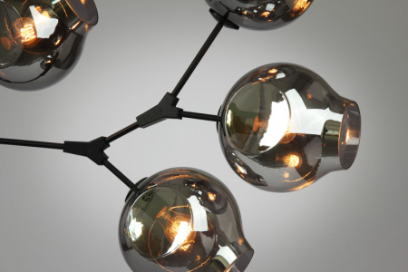 Подвесная люстра Cosmo 1212S-9 дымчатый/черный